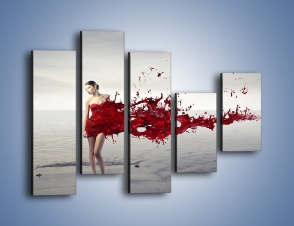 Obraz na płótnie – Krew suknia i woda – pięcioczęściowy L361W4