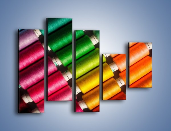 Obraz na płótnie – Szpulki kolorowych nici – pięcioczęściowy O035W4