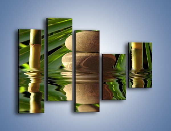 Obraz na płótnie – Kamień w bambusowym okienku – pięcioczęściowy O068W4