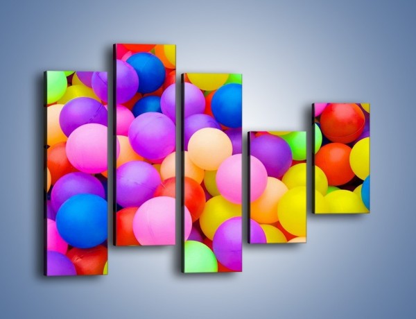 Obraz na płótnie – Basen z kolorowymi piłeczkami – pięcioczęściowy O208W4