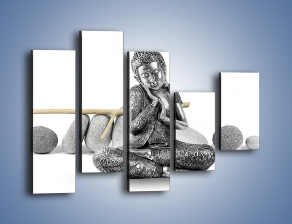 Obraz na płótnie – Budda wśród szarości – pięcioczęściowy O220W4