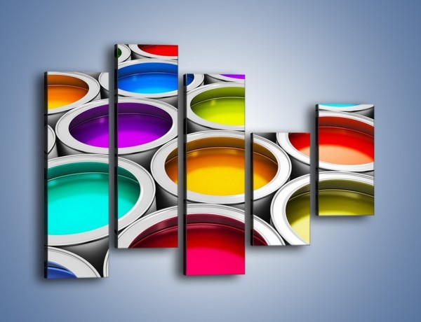 Obraz na płótnie – Paleta kolorowych pojemniczków – pięcioczęściowy O253W4