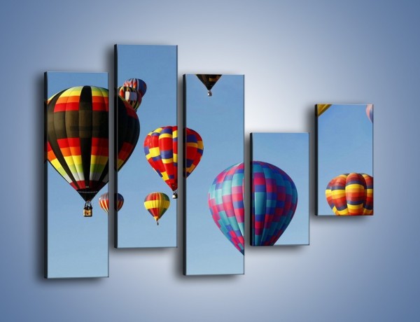 Obraz na płótnie – Kolorowe balony na niebie – pięcioczęściowy TM009W4