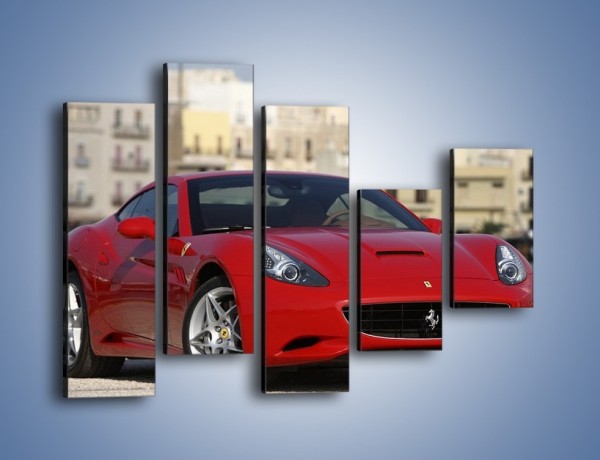 Obraz na płótnie – Czerwone Ferrari California – pięcioczęściowy TM057W4