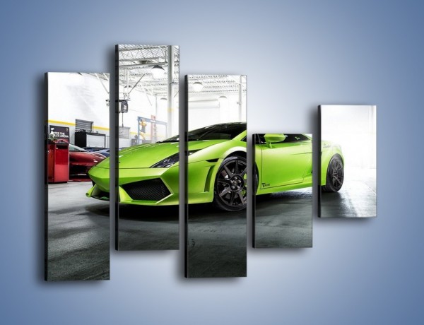 Obraz na płótnie – Lamborghini Gallardo w garażu – pięcioczęściowy TM205W4