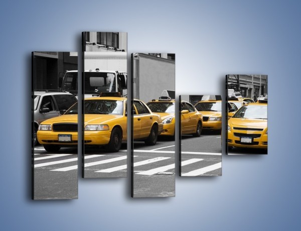 Obraz na płótnie – Amerykańskie taksówki w korku ulicznym – pięcioczęściowy TM219W4