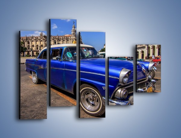 Obraz na płótnie – Klasyczna taksówka na kubańskiej ulicy – pięcioczęściowy TM239W4