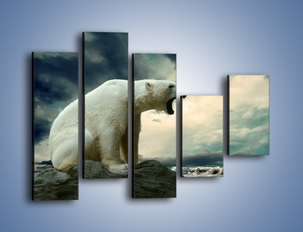 Obraz na płótnie – Donośny krzyk polarnego niedźwiedzia – pięcioczęściowy Z114W4