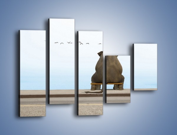 Obraz na płótnie – Przemyślenia słonia w samotności – pięcioczęściowy Z120W4