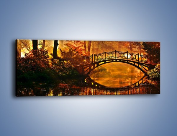 Obraz na płótnie – Cudowny spacer jesienną porą – jednoczęściowy panoramiczny KN1319A