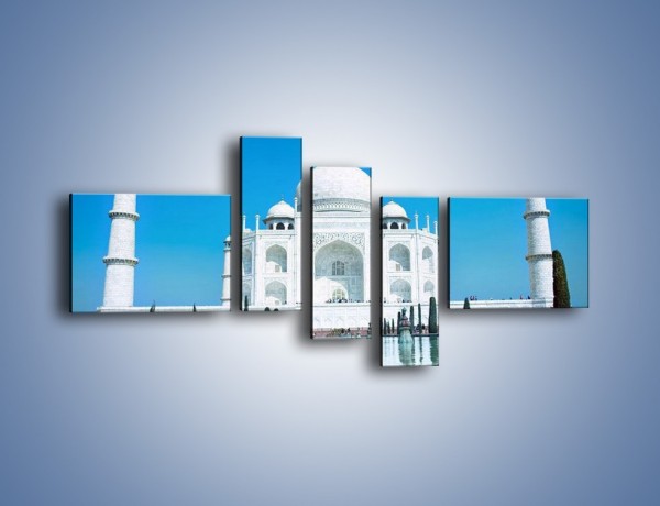 Obraz na płótnie – Taj Mahal pod błękitnym niebem – pięcioczęściowy AM077W5