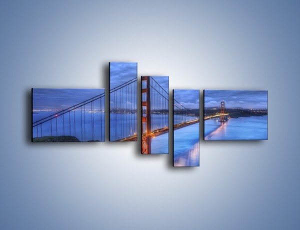 Obraz na płótnie – Most Golden Gate – pięcioczęściowy AM328W5