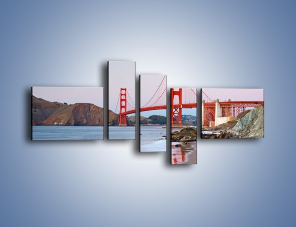 Obraz na płótnie – Most Golden Gate – pięcioczęściowy AM406W5