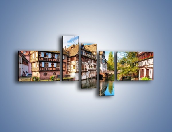 Obraz na płótnie – Tradycyjna architektura Strasburga – pięcioczęściowy AM485W5