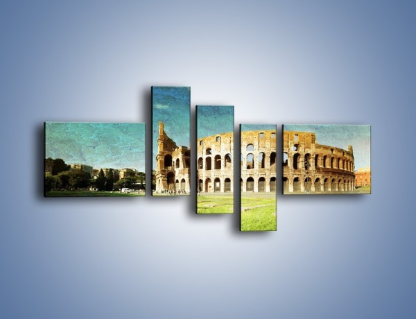 Obraz na płótnie – Koloseum w stylu vintage – pięcioczęściowy AM503W5