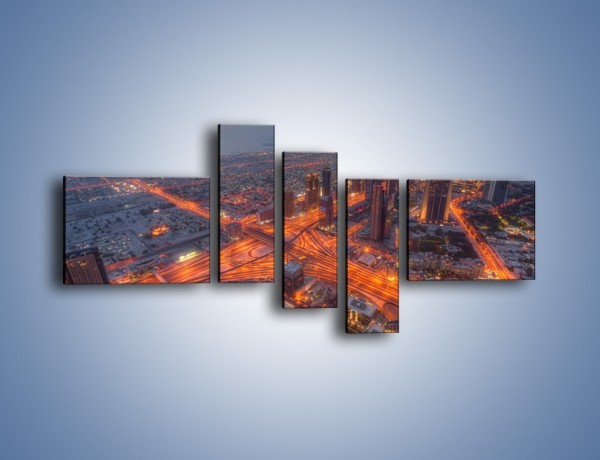 Obraz na płótnie – Panorama Dubaju o poranku – pięcioczęściowy AM538W5