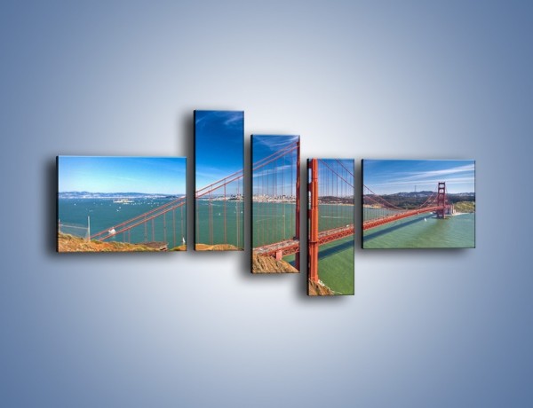 Obraz na płótnie – Most Golden Gate o poranku – pięcioczęściowy AM600W5