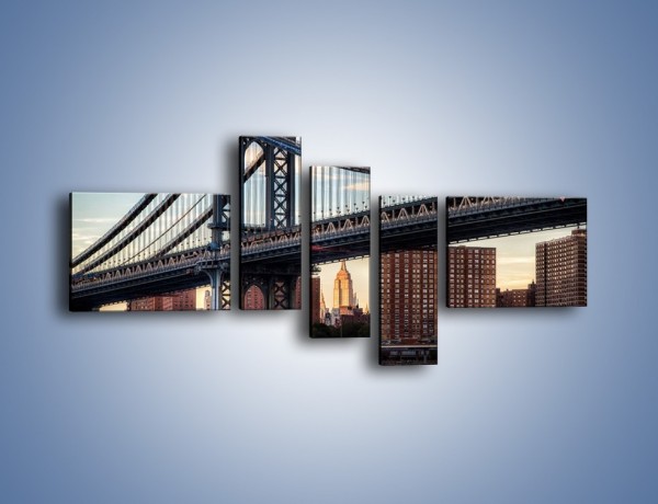 Obraz na płótnie – Manhattan Bridge – pięcioczęściowy AM607W5