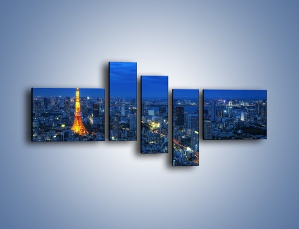 Obraz na płótnie – Tokyo Tower w Japonii – pięcioczęściowy AM621W5