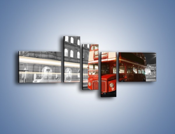 Obraz na płótnie – Czerwony autobus w Londynie – pięcioczęściowy AM634W5