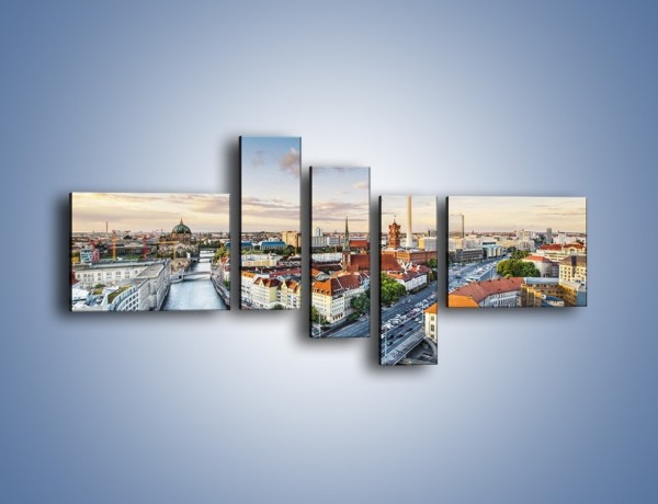 Obraz na płótnie – Panorama Berlina – pięcioczęściowy AM673W5
