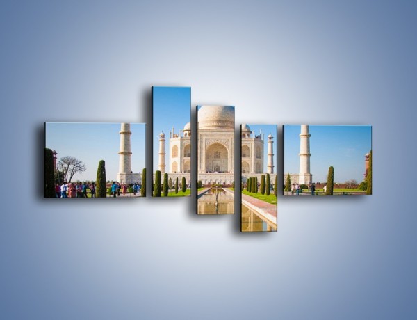 Obraz na płótnie – Taj Mahal pod błękitnym niebem – pięcioczęściowy AM750W5