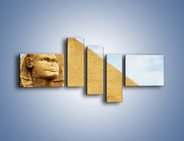 Obraz na płótnie – Sfinks i piramidy – pięcioczęściowy AM782W5