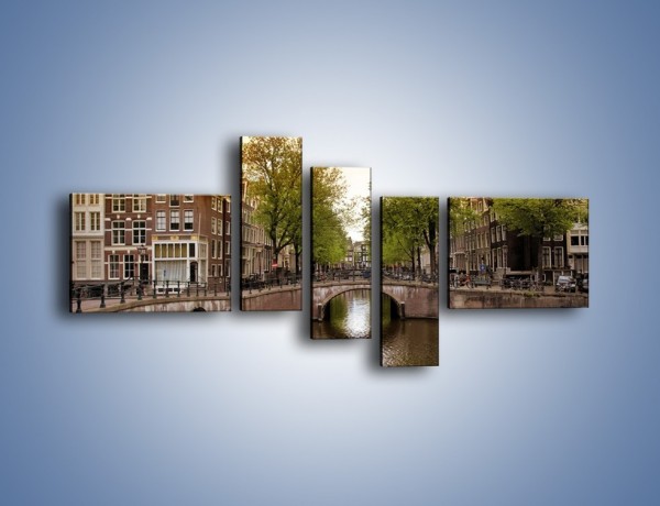 Obraz na płótnie – Amsterdamski kanał – pięcioczęściowy AM800W5