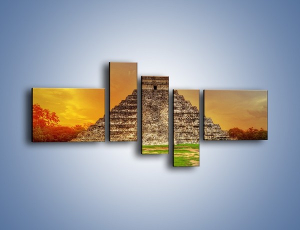 Obraz na płótnie – Piramida Kukulkana w Meksyku – pięcioczęściowy AM814W5