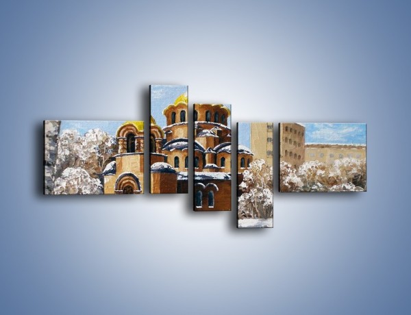 Obraz na płótnie – Cerkiew w trakcie zimy – pięcioczęściowy GR024W5