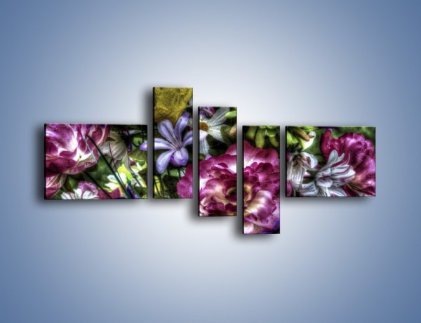 Obraz na płótnie – Kwiaty w różnych odcieniach – pięcioczęściowy GR318W5
