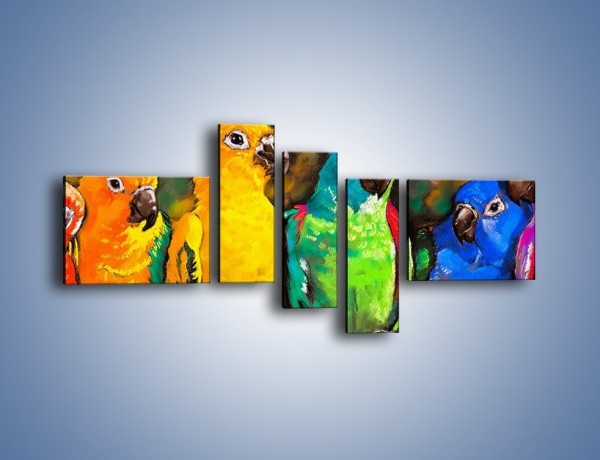 Obraz na płótnie – Rozmowa papuzich przyjaciół – pięcioczęściowy GR492W5