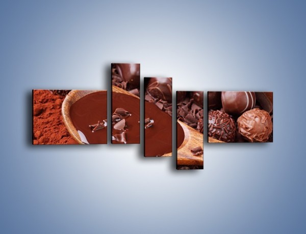 Obraz na płótnie – Praliny w płynącej czekoladzie – pięcioczęściowy JN018W5
