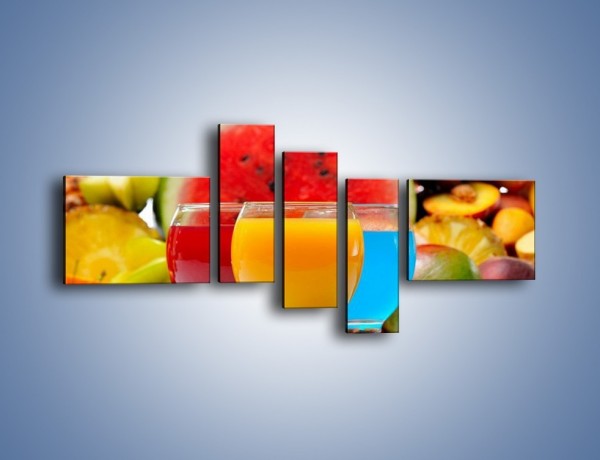Obraz na płótnie – Kolorowe drineczki z soczystych owoców – pięcioczęściowy JN029W5