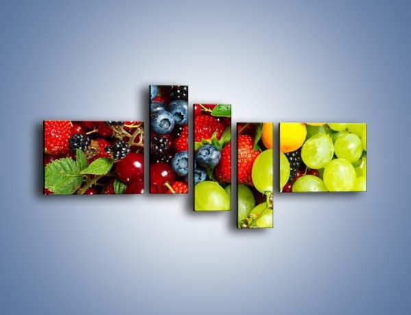 Obraz na płótnie – Wymieszane kolorowe owoce – pięcioczęściowy JN037W5
