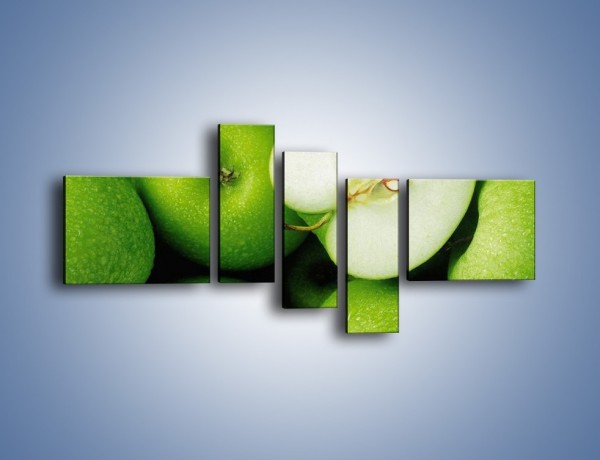 Obraz na płótnie – Zielone jabłuszka – pięcioczęściowy JN039W5