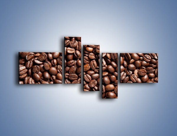 Obraz na płótnie – Ziarna świeżej kawy – pięcioczęściowy JN061W5