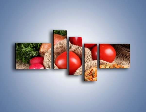 Obraz na płótnie – Makaron z warzywami – pięcioczęściowy JN076W5