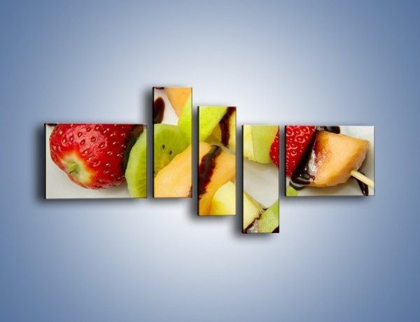 Obraz na płótnie – Czekoladowo-owocowe szaszłyki – pięcioczęściowy JN112W5