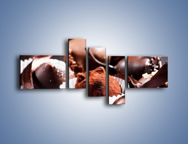 Obraz na płótnie – Wyroby z czekolady – pięcioczęściowy JN123W5