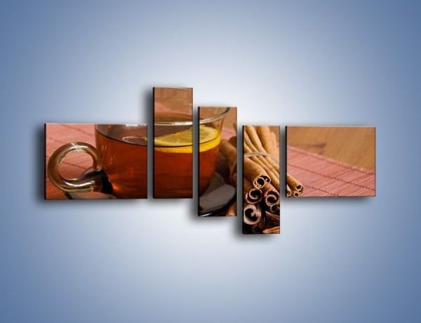 Obraz na płótnie – Rozgrzewająca filiżanka herbaty – pięcioczęściowy JN266W5