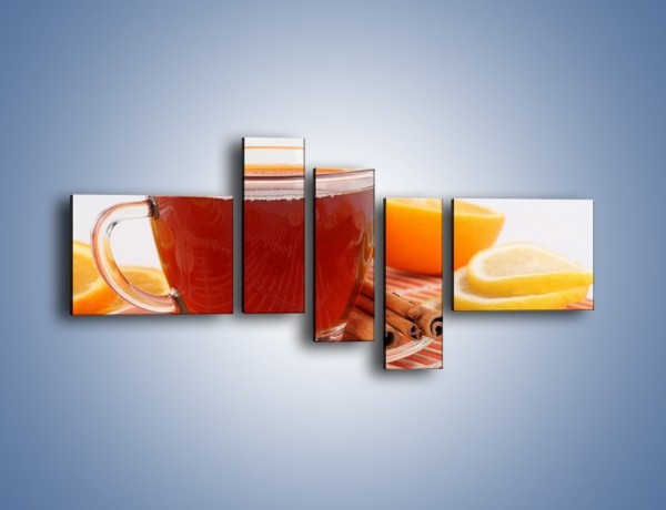 Obraz na płótnie – Moc herbaty w małej filiżance – pięcioczęściowy JN297W5