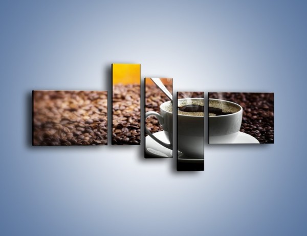 Obraz na płótnie – Aromatyczna filiżanka kawy – pięcioczęściowy JN298W5