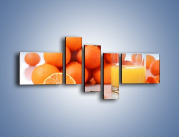 Obraz na płótnie – Szklanka soku pomarańczowego – pięcioczęściowy JN301W5