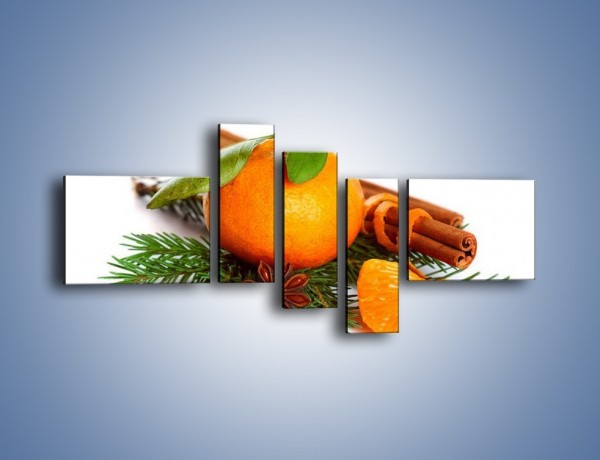 Obraz na płótnie – Pomarańcza na święta – pięcioczęściowy JN306W5