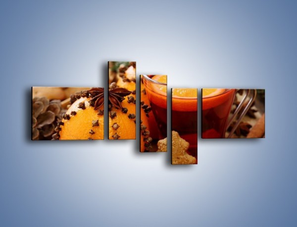 Obraz na płótnie – Jesienny wieczór z herbatą – pięcioczęściowy JN329W5