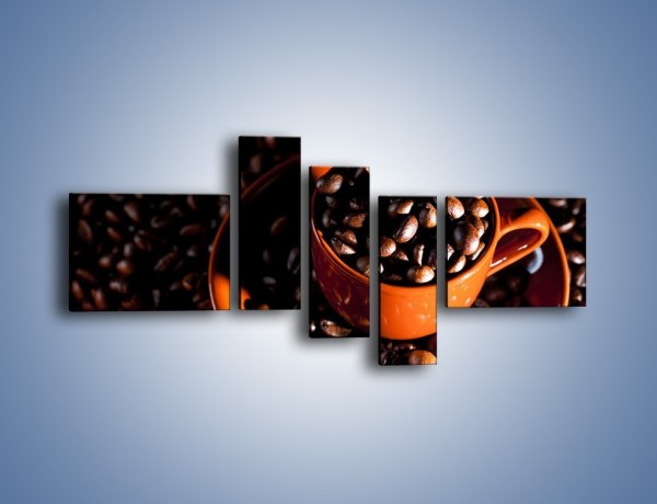 Obraz na płótnie – Filiżanka kawy z charakterem – pięcioczęściowy JN343W5
