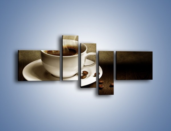 Obraz na płótnie – Kawa ze szczyptą szarości – pięcioczęściowy JN345W5