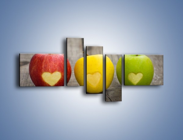 Obraz na płótnie – Miłość do jabłek – pięcioczęściowy JN410W5