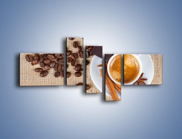 Obraz na płótnie – Kawa i czekolada – pięcioczęściowy JN420W5